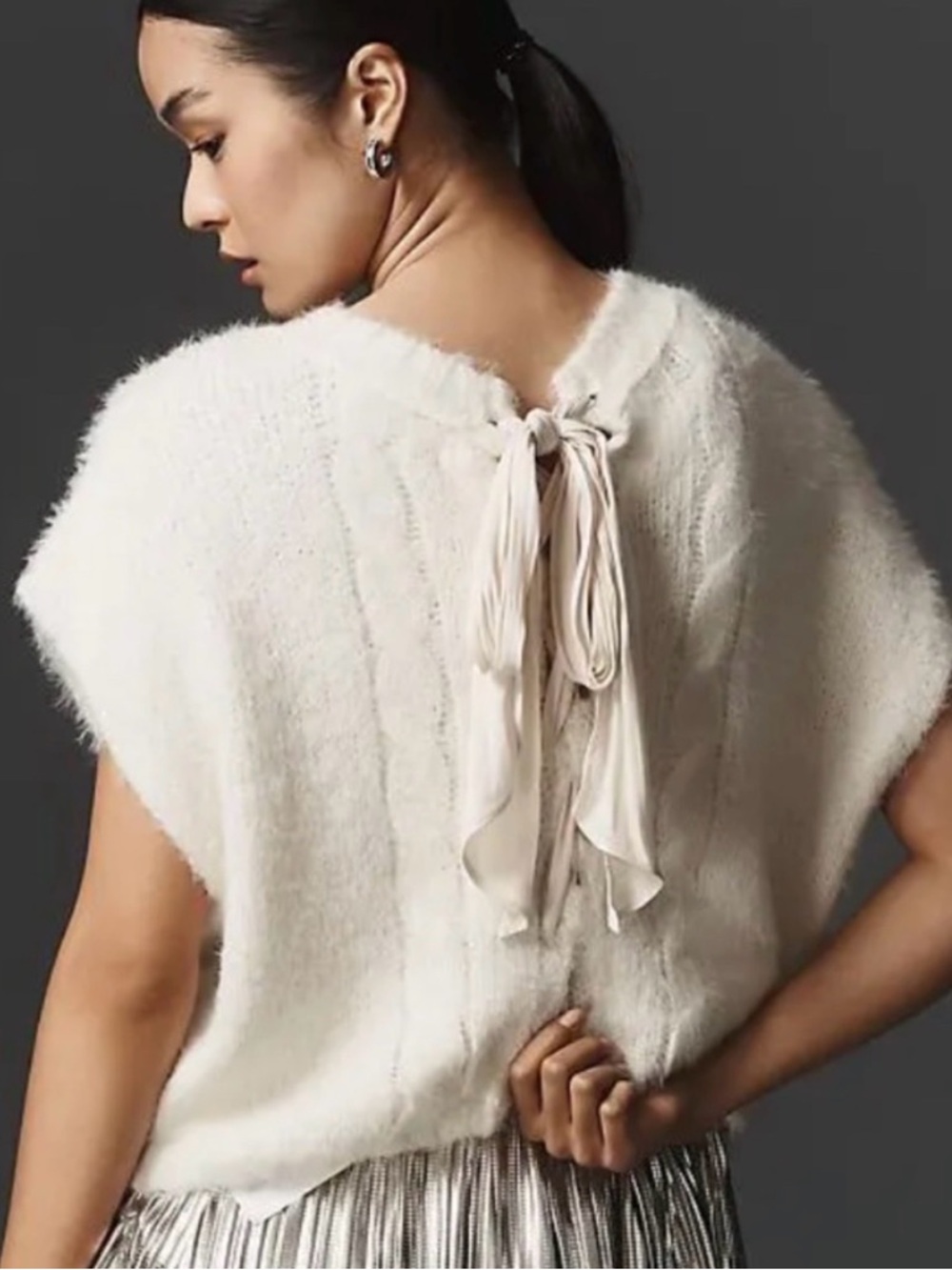 ⭐️Anthropologie Tie Back Cable Knit Lace Up Muscle Sweater⭐️